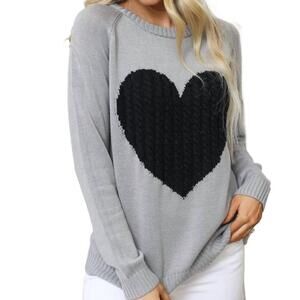 NEW YEMAK luxe love sweater in grey/black